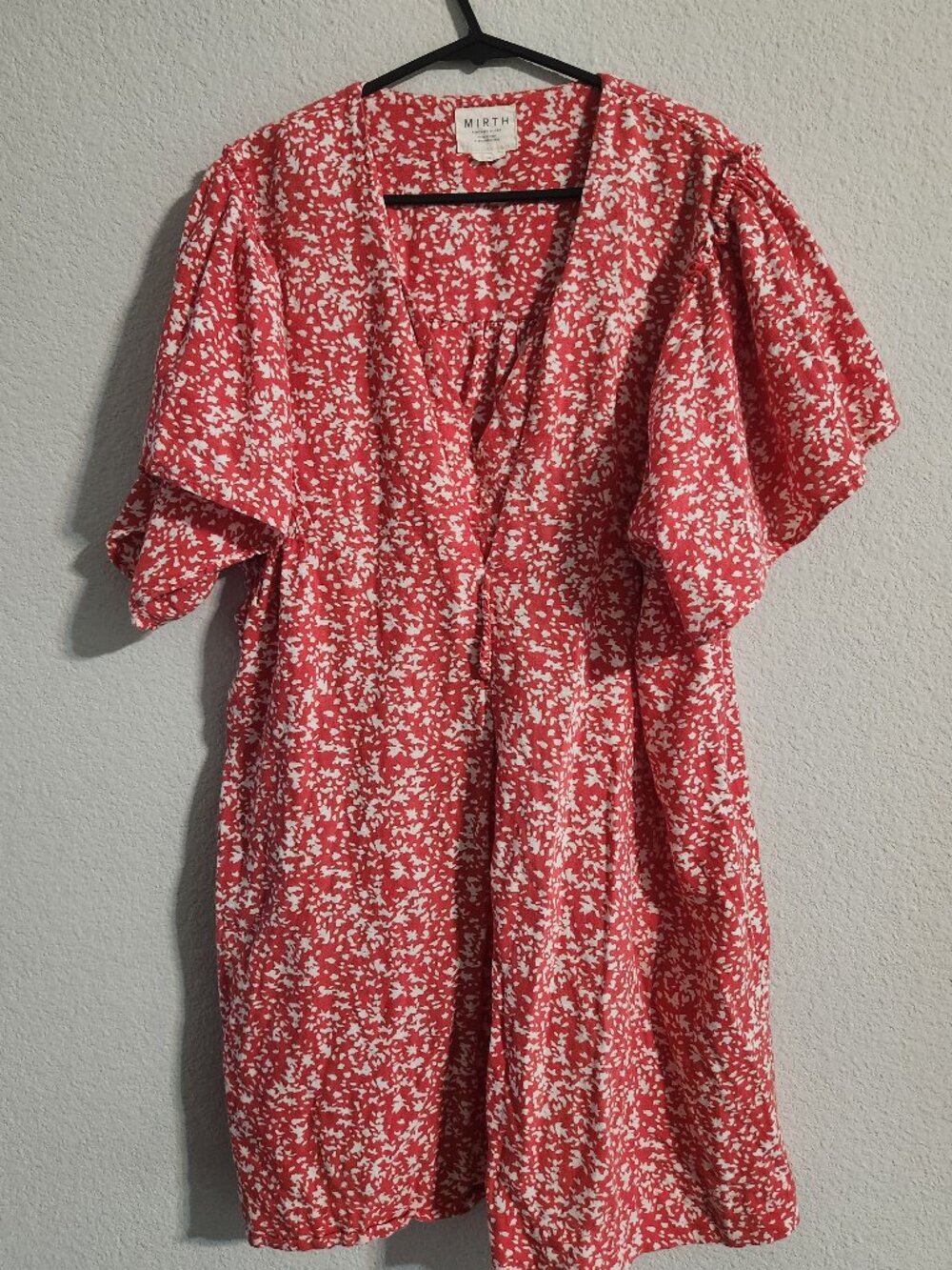 Mirth handmade edition Mini Dress Red/White Floral print size medium